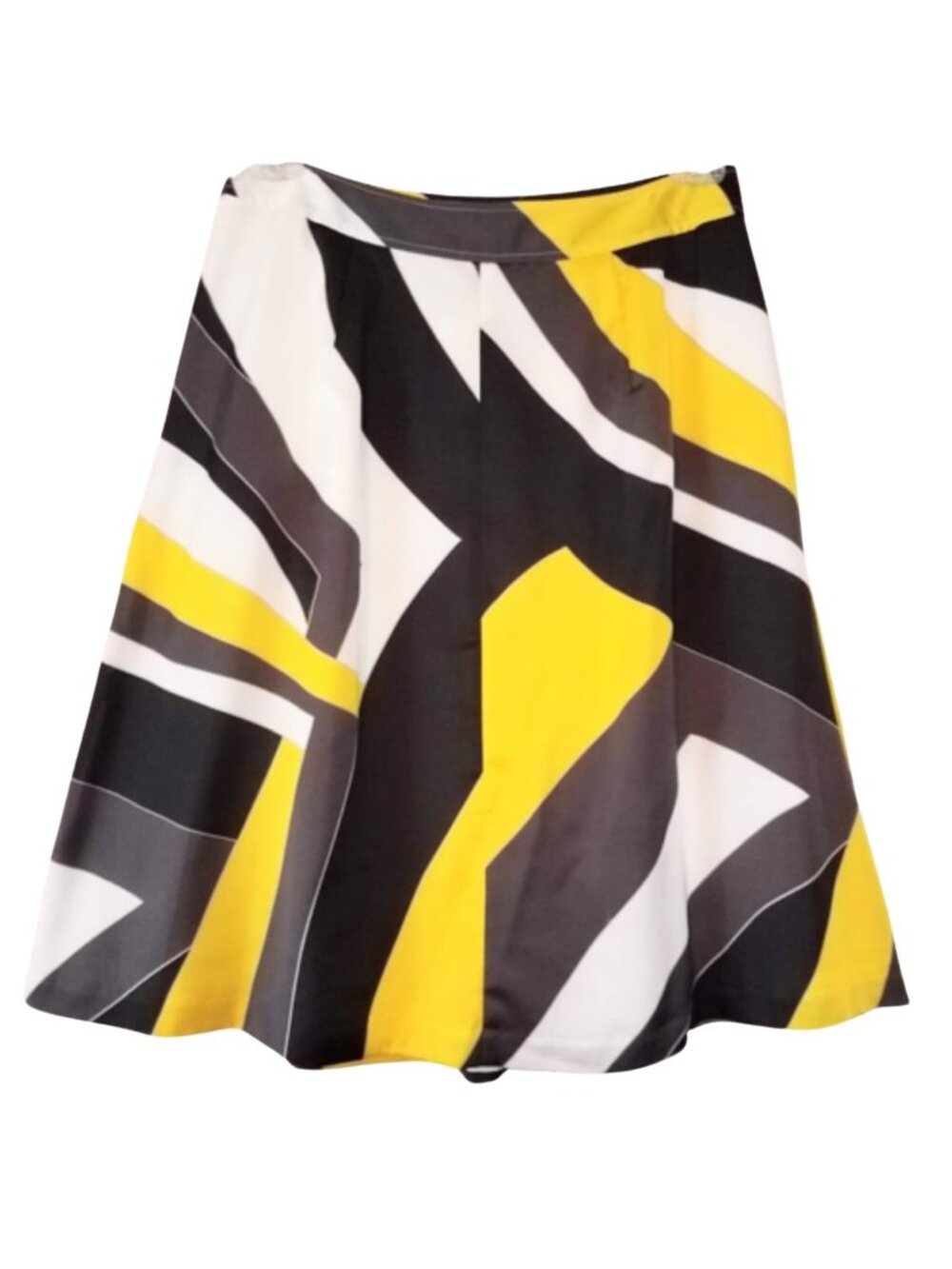 MADISON STUDIO NWT Black White & Yellow Pleated Skirt Women's 6